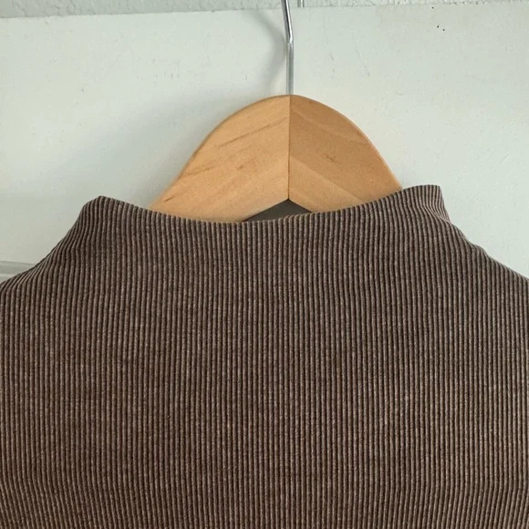 Zara Space Dyed Ribbed Long Sleeve Mock Neck Dress - Picture 3 of 6